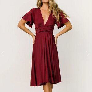 Baltic Born Deep Red Midi Dress